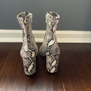 Snake print booties